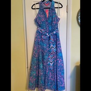 Lilly Pulitzer Chrisella Stretch Midi Shirtdress NWT